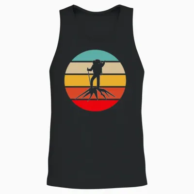 Hiking Retro Unisex Tank Top - Black