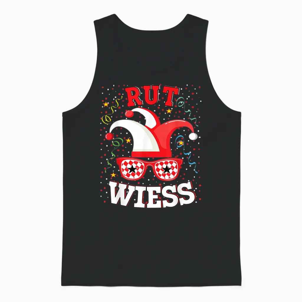 Köln Rut Und Wiess Rot Weiss Karneval Kölsch Faschingskostüm Unisex Tank Top in Black