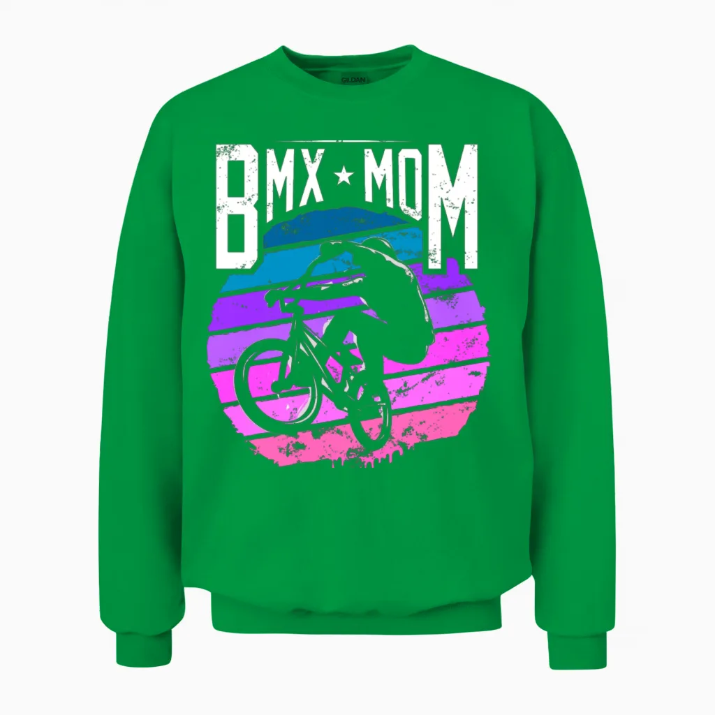 Bmx Mom | Bmxmom | Bmx Mama Mother Unisex Sweatshirt in Irish Green