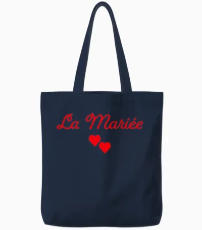 The Bride Evjf - Bride to Be - Wedding Couple T-Shirt, White Tote Bags - Navy