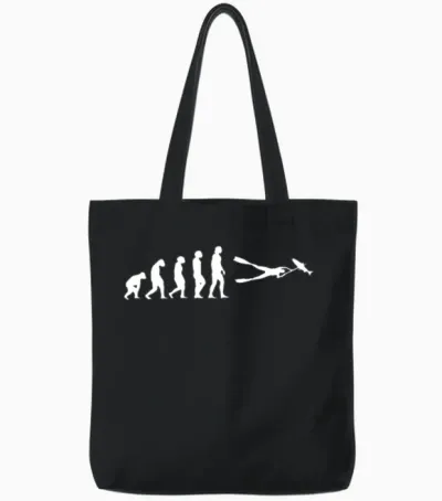 Spearfishing Evolution Tote Bags - Black