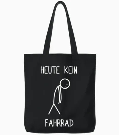 Heute Kein Fahrrad Mountainbike Mtb Tote Bags - Black