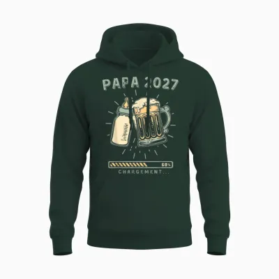 Futur Papa 2027 Chargement Annonce Bebe Bientôt Papa Unisex Hoodie - Forest