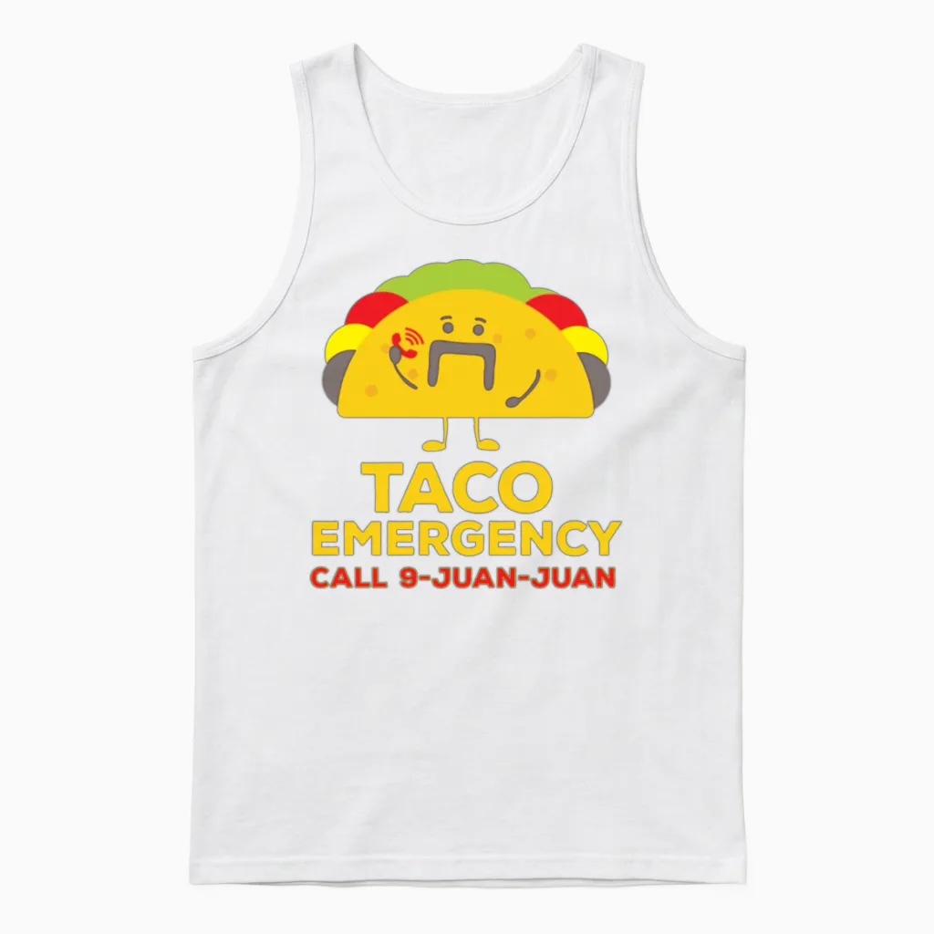 Funny Mexican Tacos Unisex Tank Top in White