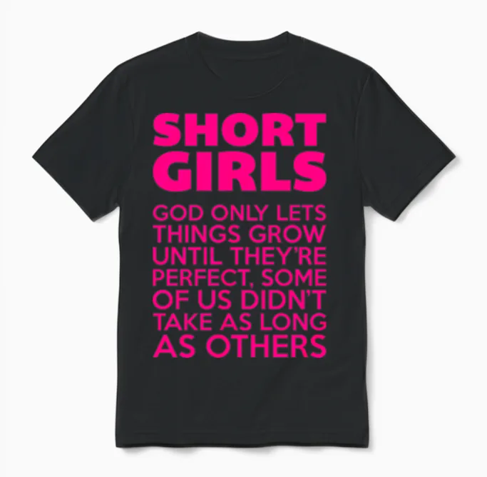 Short Girls Unisex T-Shirt in Black