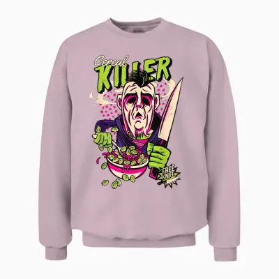 Müsli Killer Retro Horror Serienmörder Dark Humor Comic Unisex Sweatshirt - Light Pink