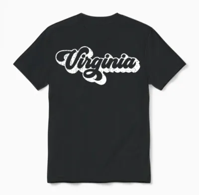 Virginia Retro State Unisex T-Shirt - Black
