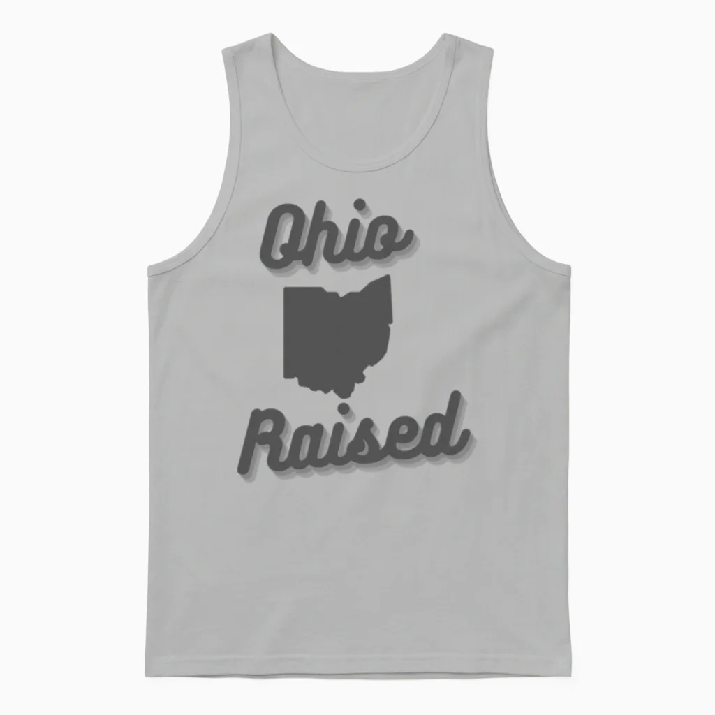 Ohio Raised Grey Grey Unisex Tank Top in Ash