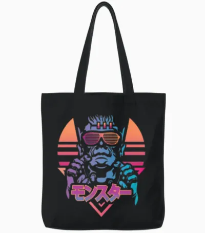 Retro Frank Tote Bags - Black
