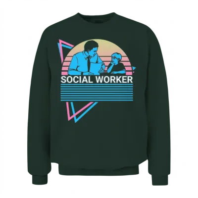 Social Worker Retro Unisex Sweatshirt - Forest
