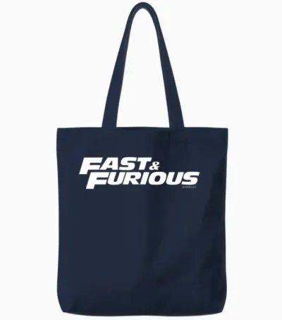 Fast and Furious Classic Logo White Tote Bags - Navy