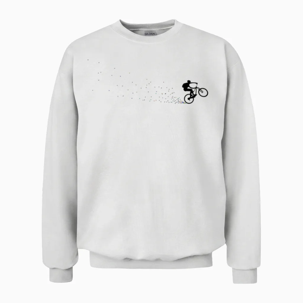 Mountain Bike Biking Cycling Unisex Sweatshirt in White