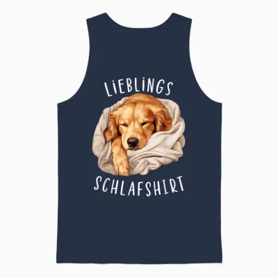 Dog Official Favourite Sleep Shirt Golden Retriever Unisex Tank Top - Navy