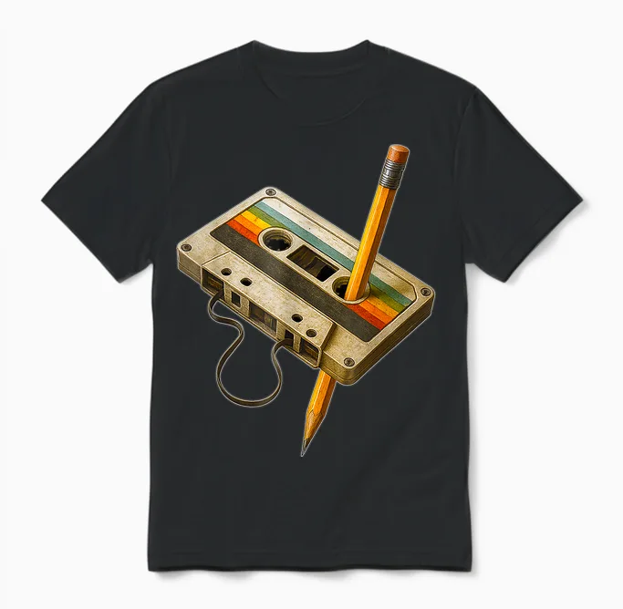 Retro Cassette - 80s 90s Outfit for Women Men Unisex T-Shirt in Black