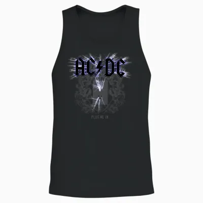 Officiel Ac/dc Plug Me in Artwork Acdc Rock Unisex Tank Top - Black
