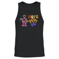 I Hope Happy Life: Life Quotes Unisex Tank Top - Black – 2