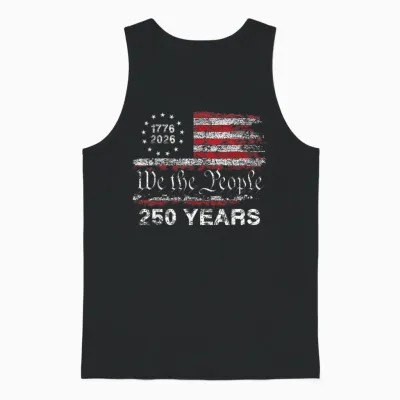 250 Years American Anniversary 1776 2026 250th 4th July Unisex Tank Top - Black
