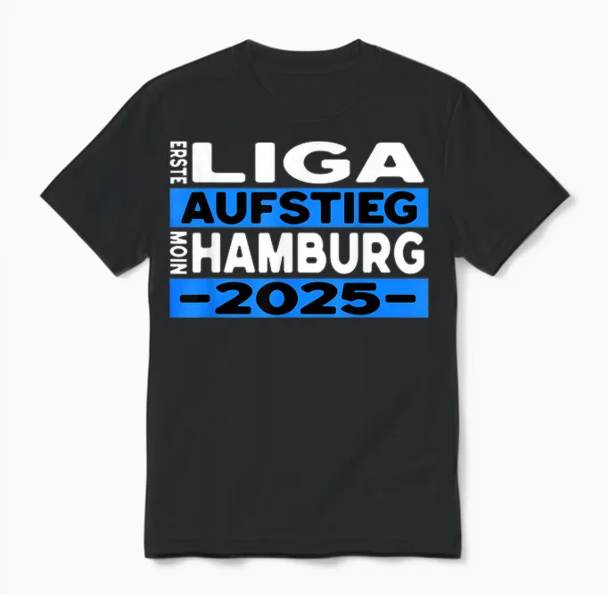Hamburg Rise 2025 Fan Design Football Crazy T-Shirt, Black, S Unisex T-Shirt in Black