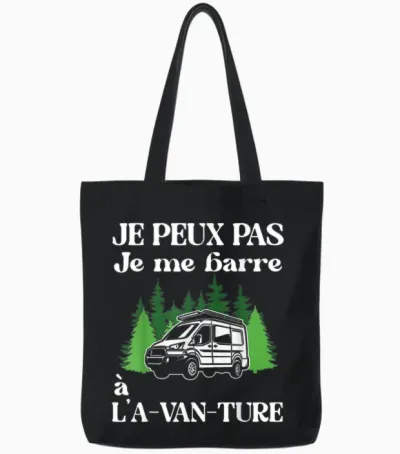 I Can Not I Bar to the A-Van-Ture Gift Van Fitted T-Shirt, Black Tote Bags - Black