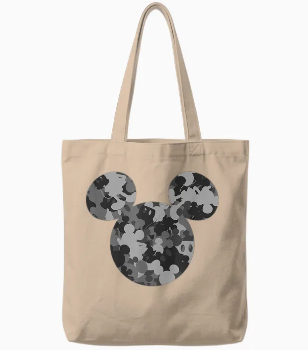 Disney Mickey Camo Gray Tote Bags - Natural