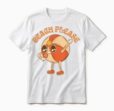 Beach Ball Bliss: Ice Cream Edition Unisex T-Shirt - White
