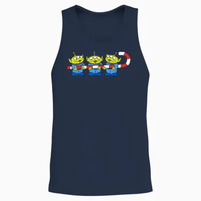 Disney Pixar Toy Story Aliens Candy Cane Christmas Unisex Tank Top - Navy