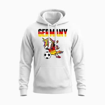 Dabbing Unicorn Deutschland Fußball Fans Trikot Deutschland Flagge Unisex Hoodie - White