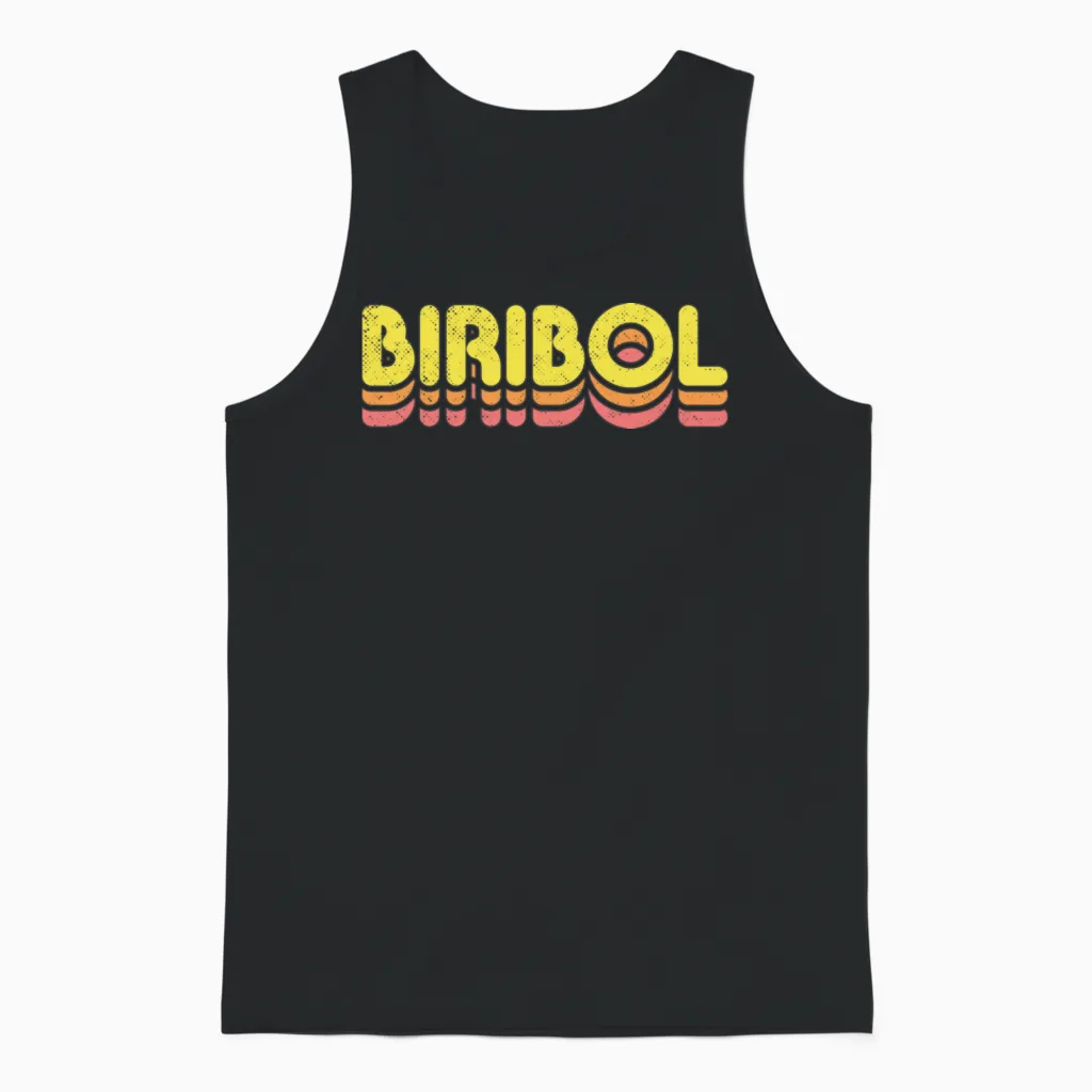 Retro Biribol Unisex Tank Top in Black