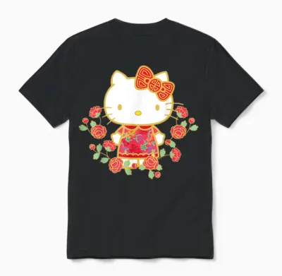 Hello Kitty Happy Lunar New Year Unisex T-Shirt - Black