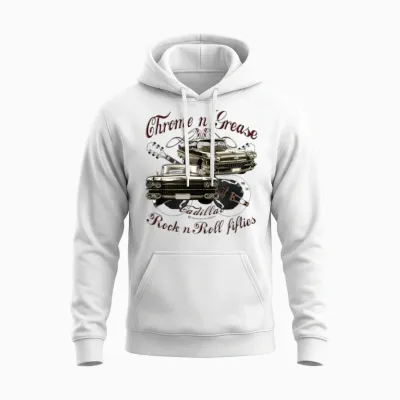 Chrome N Grease Cadillac Usa Unisex Hoodie - White