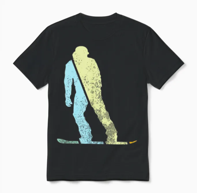 Snowboarding Retro Unisex T-Shirt in Black