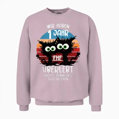 Papierne Hochzeit Ehemann Papierhochzeit 1. Hochzeitstag Unisex Sweatshirt - Light Pink