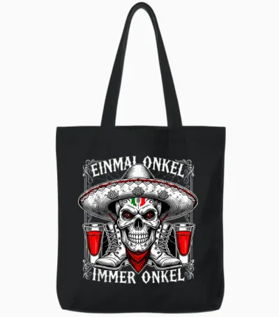 Viva Los Tioz - Böhser Totenkopf Für Rockige Onkel Tote Bags - Black