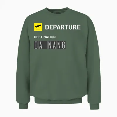 Tableau D'affichage Aéroport Départ Da Nang Unisex Sweatshirt - Military Green