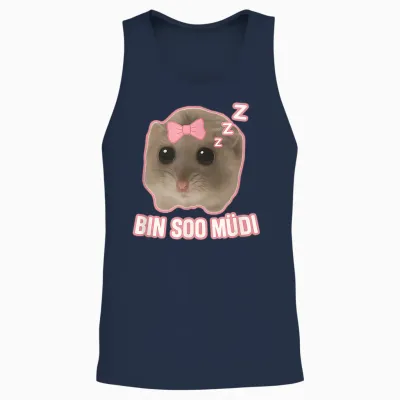 Sad Hamster Schlaf Meme Bin So Müdi Schlafi Lustig Unisex Tank Top - Navy
