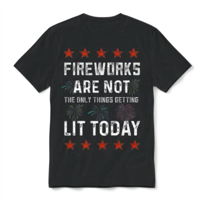 4th of July Fireworks Unisex T-Shirt - Black