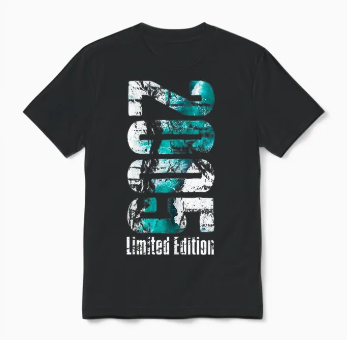 20 Years Man Born in 2005 Birthday 20 Years Limited Edition T-Shirt, Black, S Unisex T-Shirt in Black