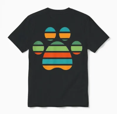 Dog Paw Gift Unisex T-Shirt - Black