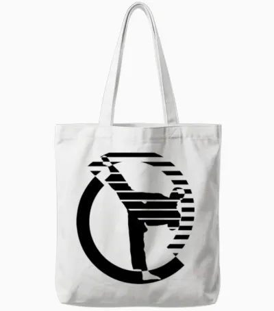Karate Tae Kwon Do Roundhouse Kick Tote Bags - White