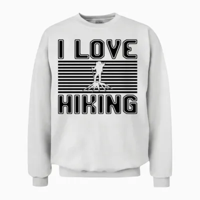 I Love Hiking Unisex Sweatshirt - White