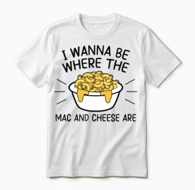 Funny Mac and Cheese Unisex T-Shirt - White