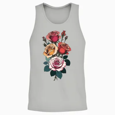 Vintage Rose Bouquet Unisex Tank Top - Ash