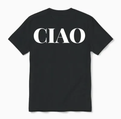 Cute Ciao Text Unisex T-Shirt - Black