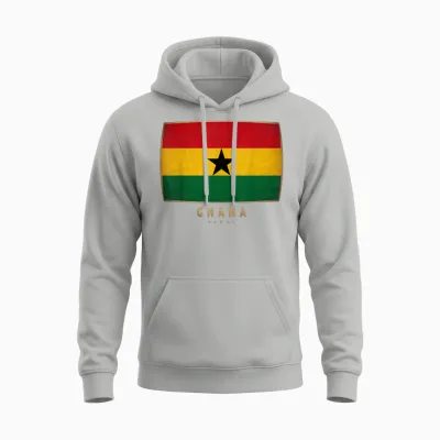Ghana Flag - Funny Ghana Jersey for Men Women Kids T-Shirt, Black Unisex Hoodie - Ash