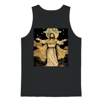 Light of the World Jesus Illustration Unisex Tank Top - Black – 1