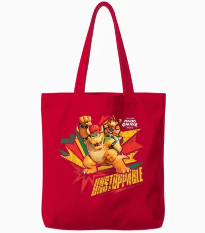 The Super Mario Galaxy Movie Bowser Unstoppable Tote Bags - Red