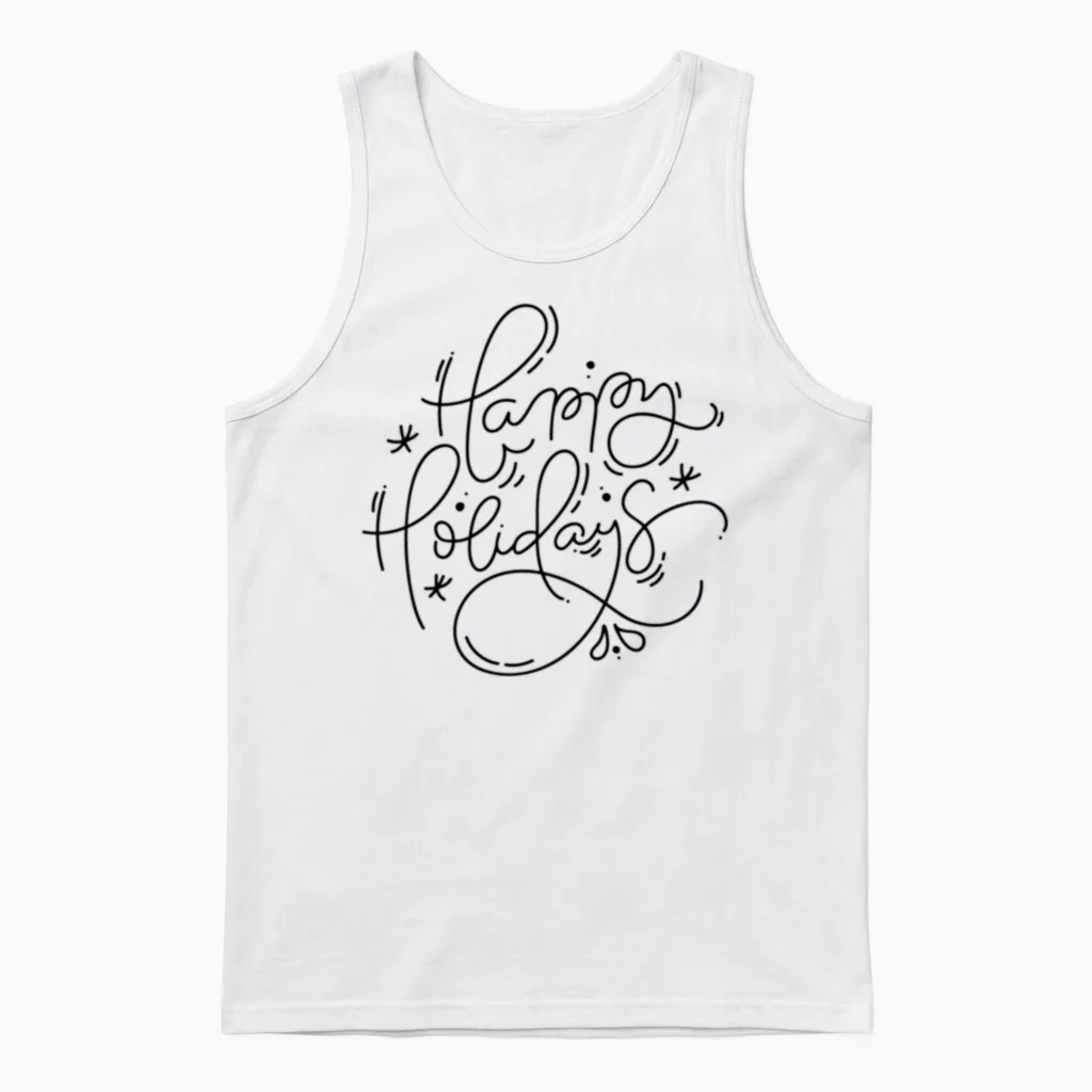 Happy Holidays Unisex Tank Top in White
