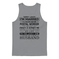 Postal Worker Funny Saying for Husband Unisex Tank Top - Sport Grey – 1