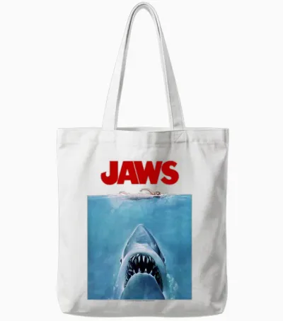 Jaws Oversized Tote Bags - White