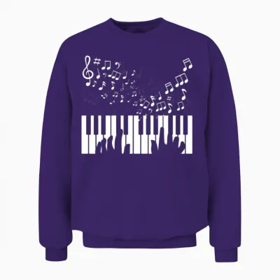 Piano Keyboard Music Notes Unisex Sweatshirt - Purple